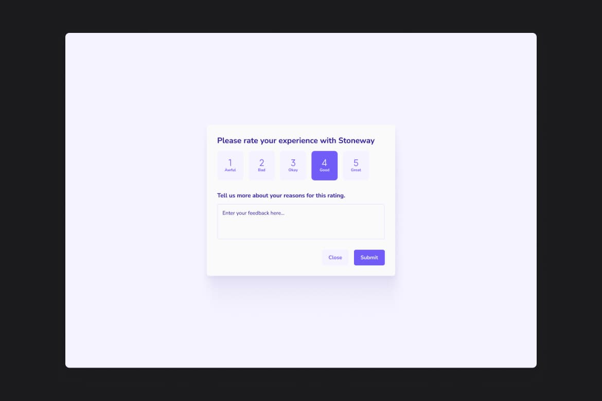 Feedback modal
