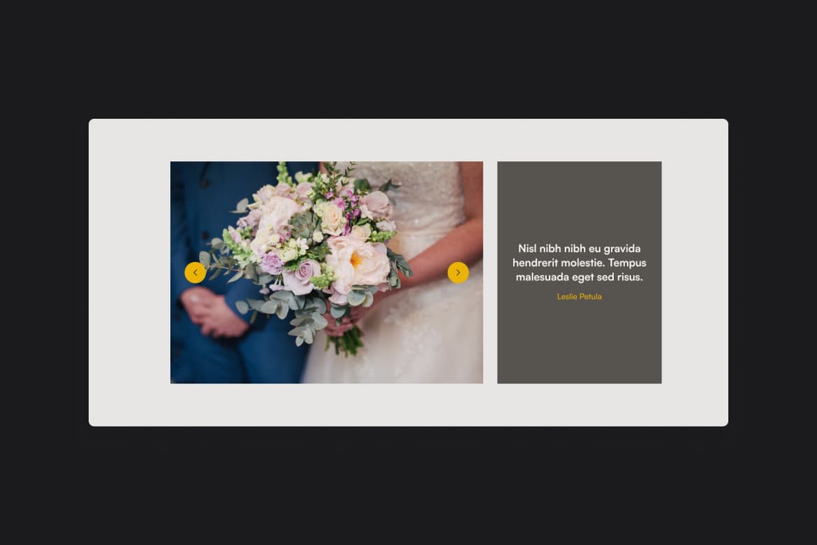 Image gallery with testimonials