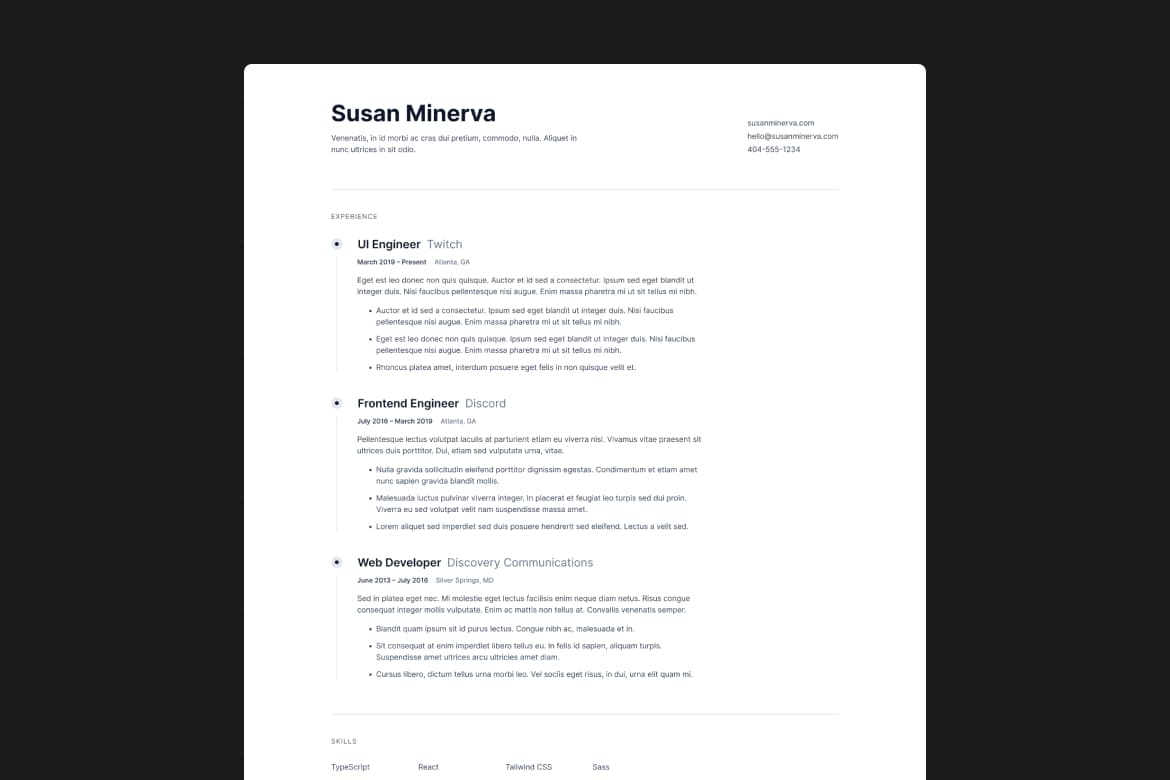 Professional resume with SvelteKit
